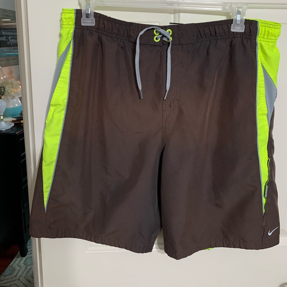 - Two tone Nike swim trunks